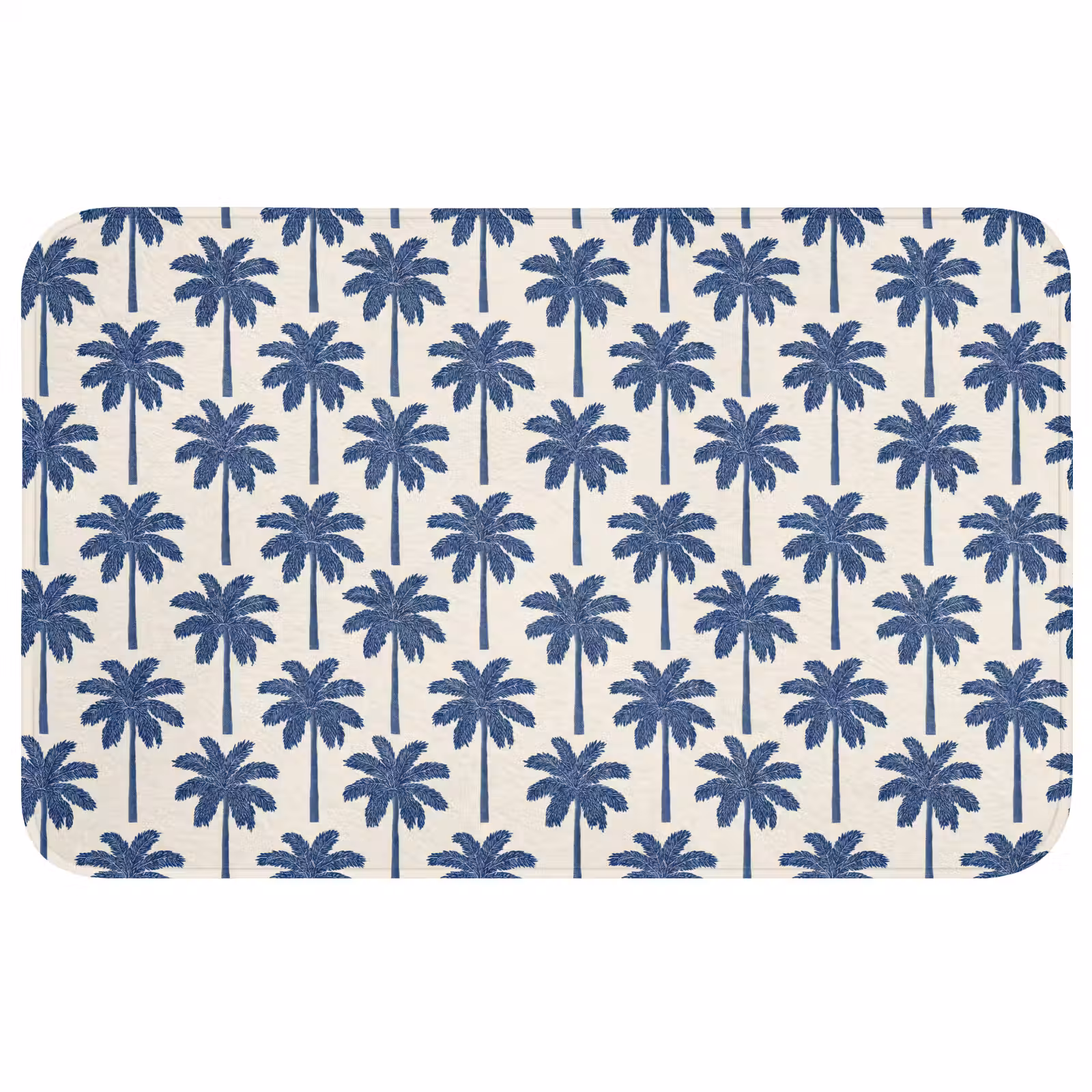 Badmat - Symmetrisch - Palm - Blauw — 1