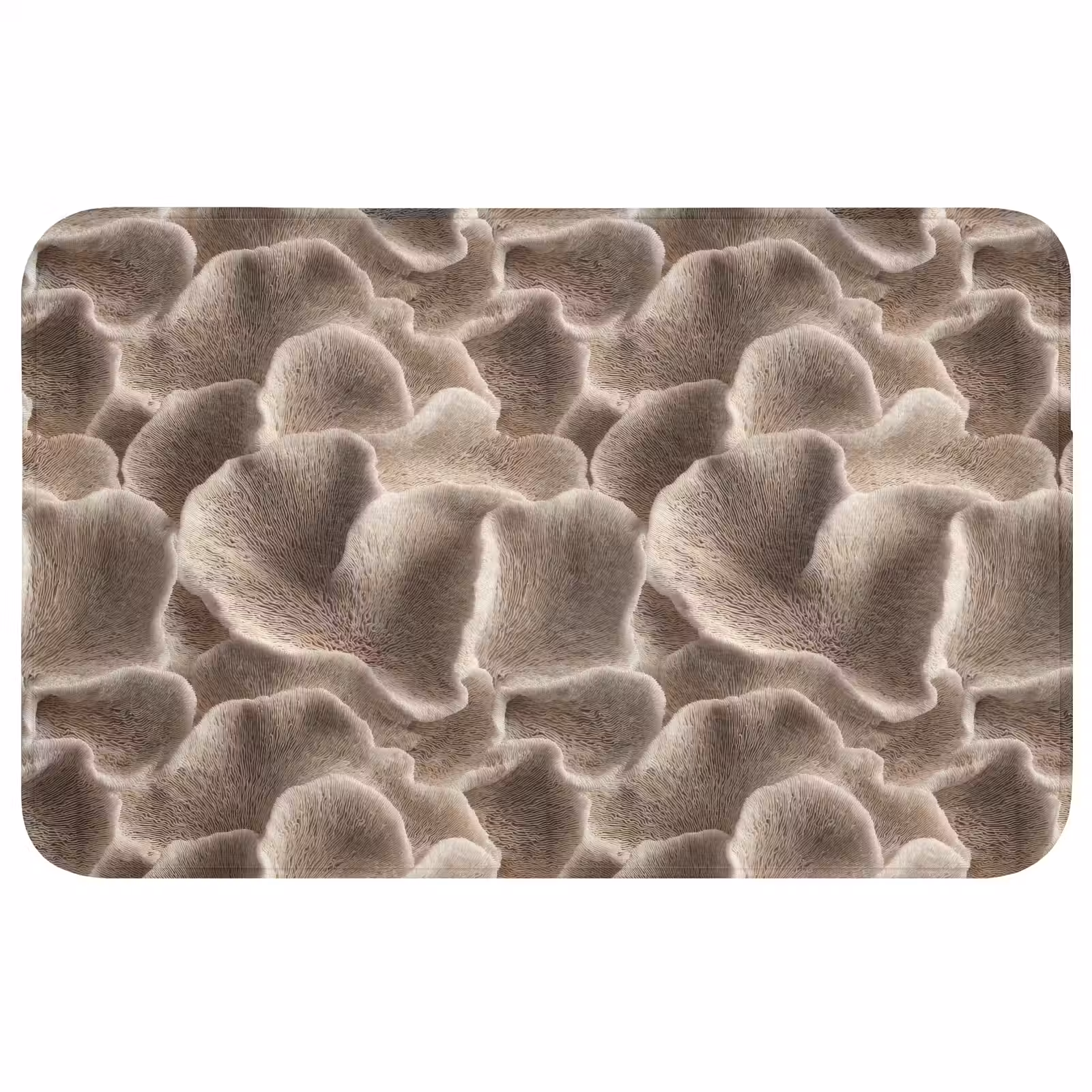 Badmat - Waaiervorm - Beige - Vezel textuur — 1