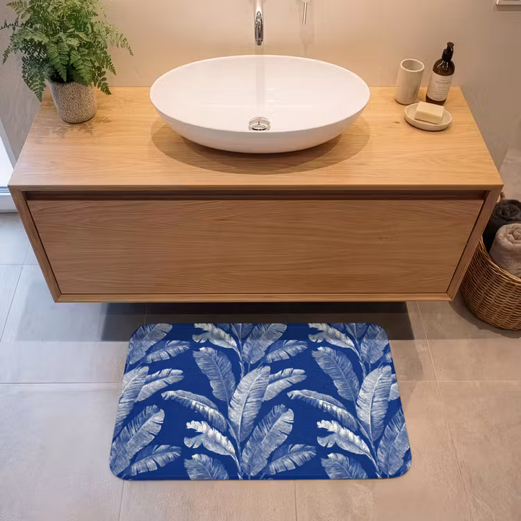 Badmat - Blad - Palm - Blauw — 2