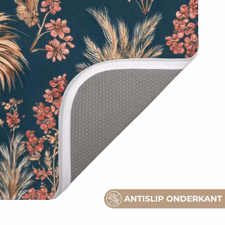 Badmat - Botanisch - Patroon - Blauw — 3