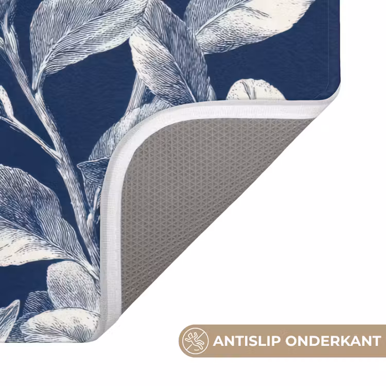 Badmat - Botanisch - Patroon - Blauw — 3