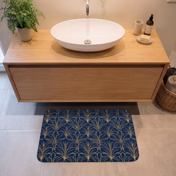 Badmat - Deco - Waaier - Blauw — 2
