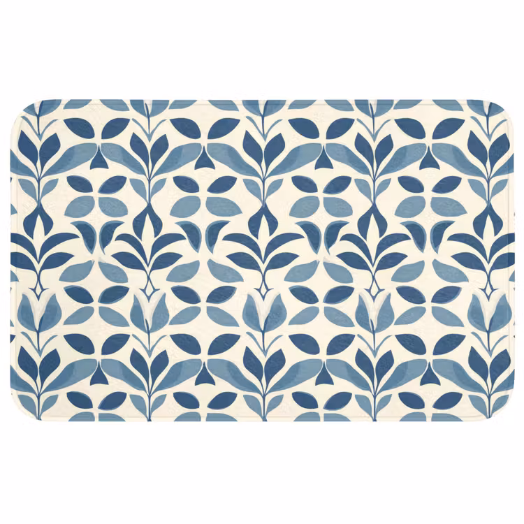Badmat - Flora - Modern - Blauw — 1