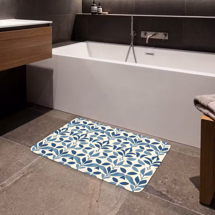 Badmat - Flora - Modern - Blauw — 4