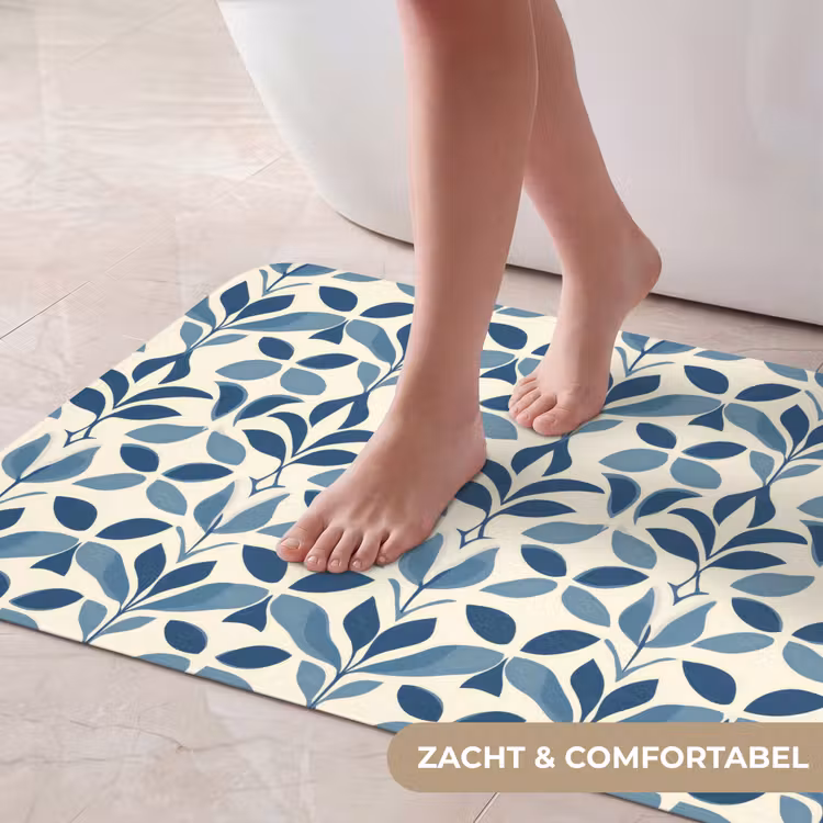 Badmat - Flora - Modern - Blauw — 5