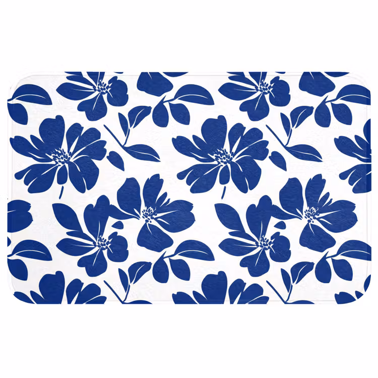 Badmat - Floraal - Modern - Blauw — 1