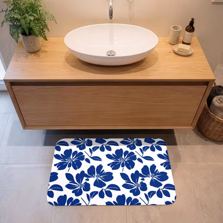 Badmat - Floraal - Modern - Blauw — 2