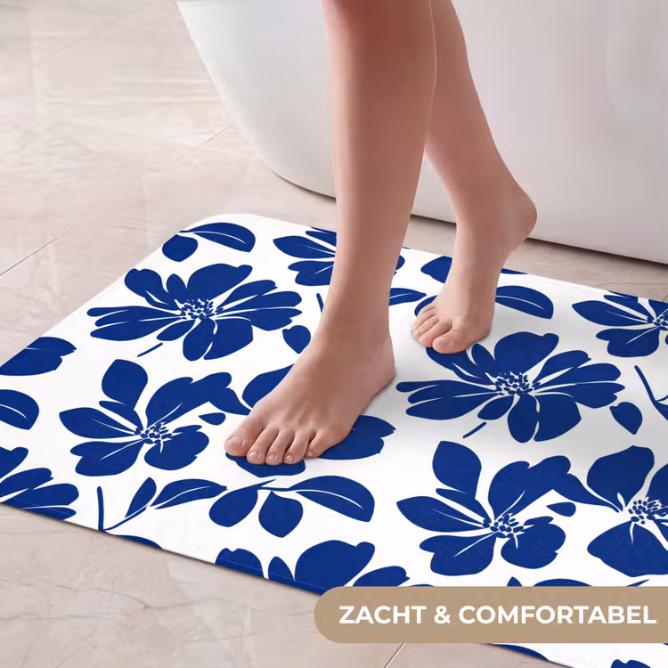 Badmat - Floraal - Modern - Blauw — 5