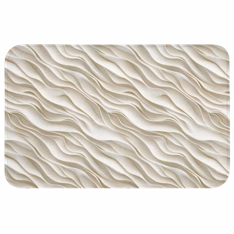 Badmat - Golven - Wit - Minimalistisch — 1