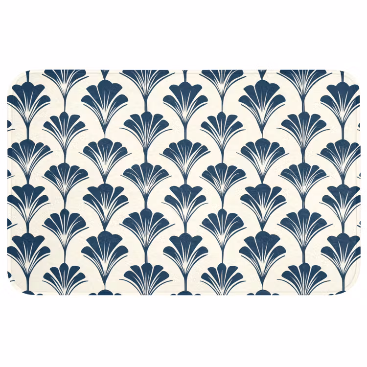 Badmat - Klassiek - Motief - Blauw — 1