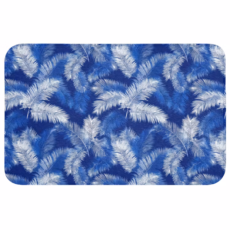 Badmat - Palmblad - Patroon - Blauw — 1