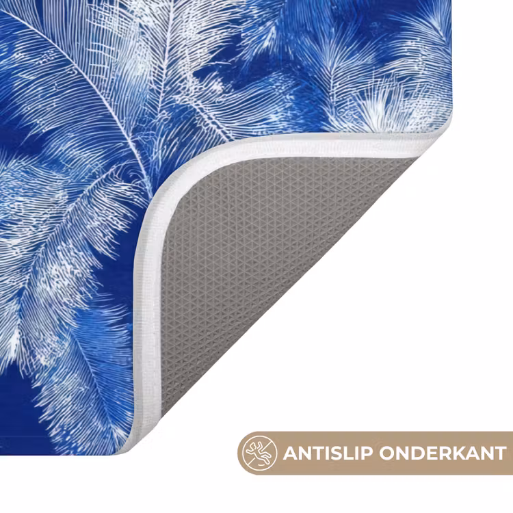 Badmat - Palmblad - Patroon - Blauw — 3