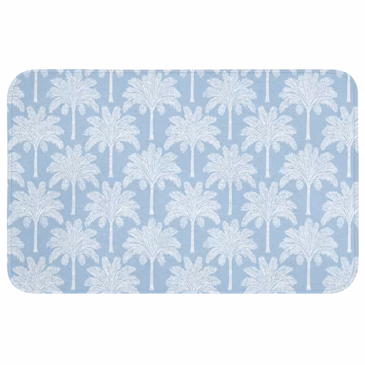 Badmat - Palmboom - Modern - Blauw — 1