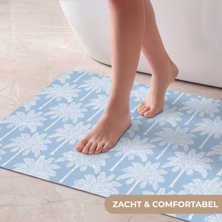 Badmat - Palmboom - Modern - Blauw — 5