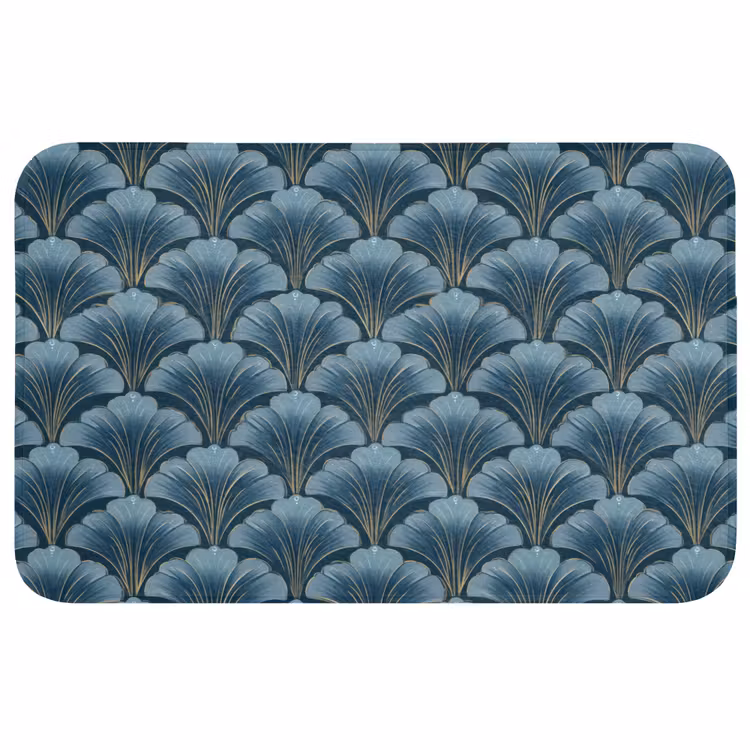 Badmat - Patroon - Ginkgoblad - Blauw — 1