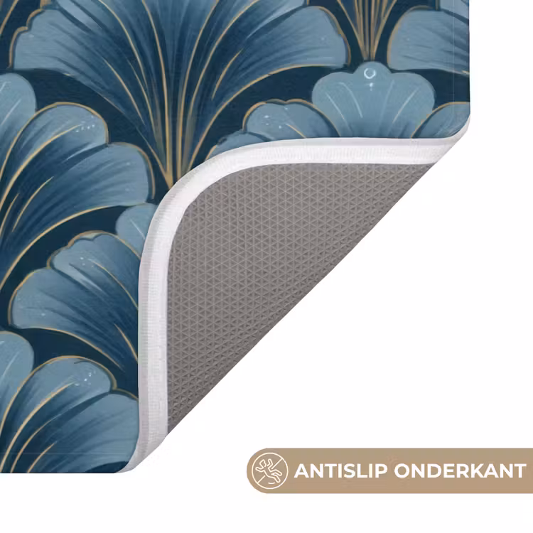 Badmat - Patroon - Ginkgoblad - Blauw — 3