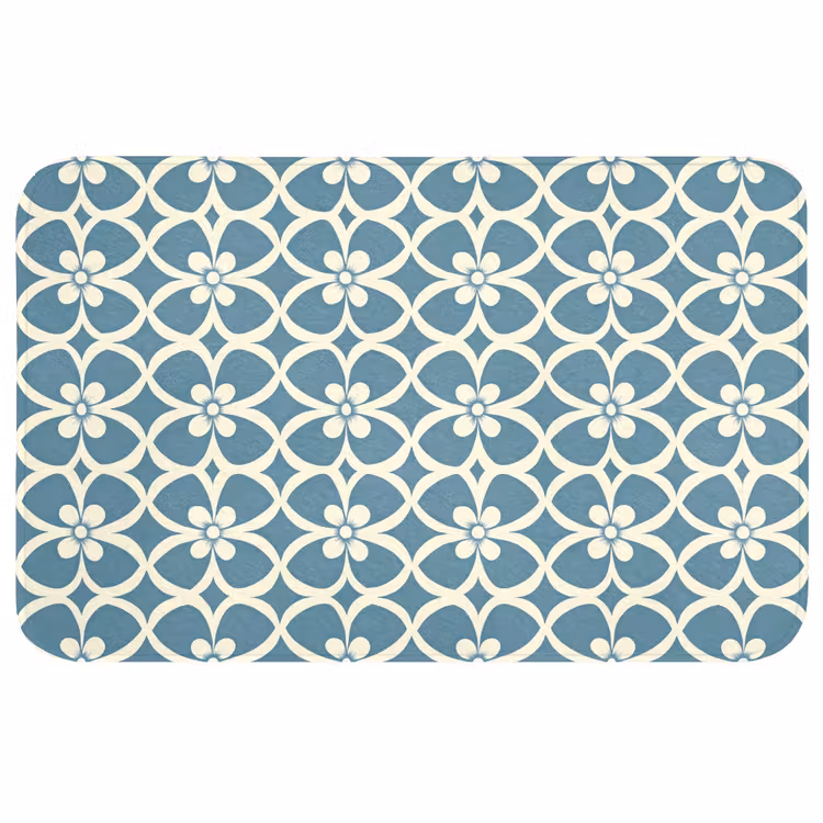 Badmat - Patroon - Symmetrisch - Blauw — 1