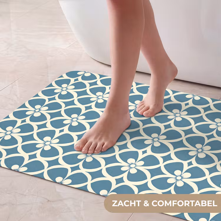 Badmat - Patroon - Symmetrisch - Blauw — 5