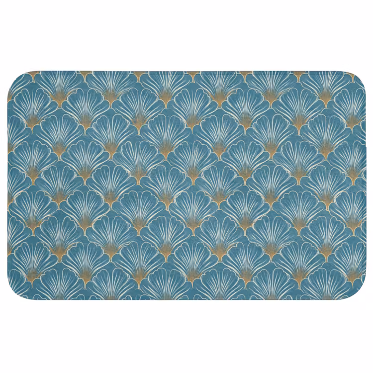 Badmat - Symmetrisch - Patroon - Blauw — 1