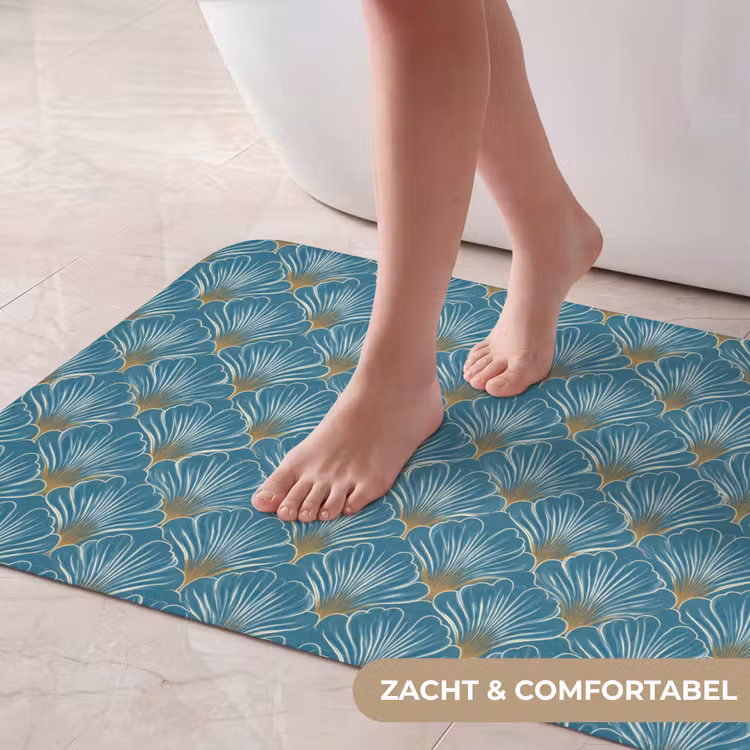 Badmat - Symmetrisch - Patroon - Blauw — 5