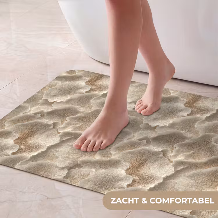 Badmat - Waaierstructuren - Beige - Vezeltextuur — 5