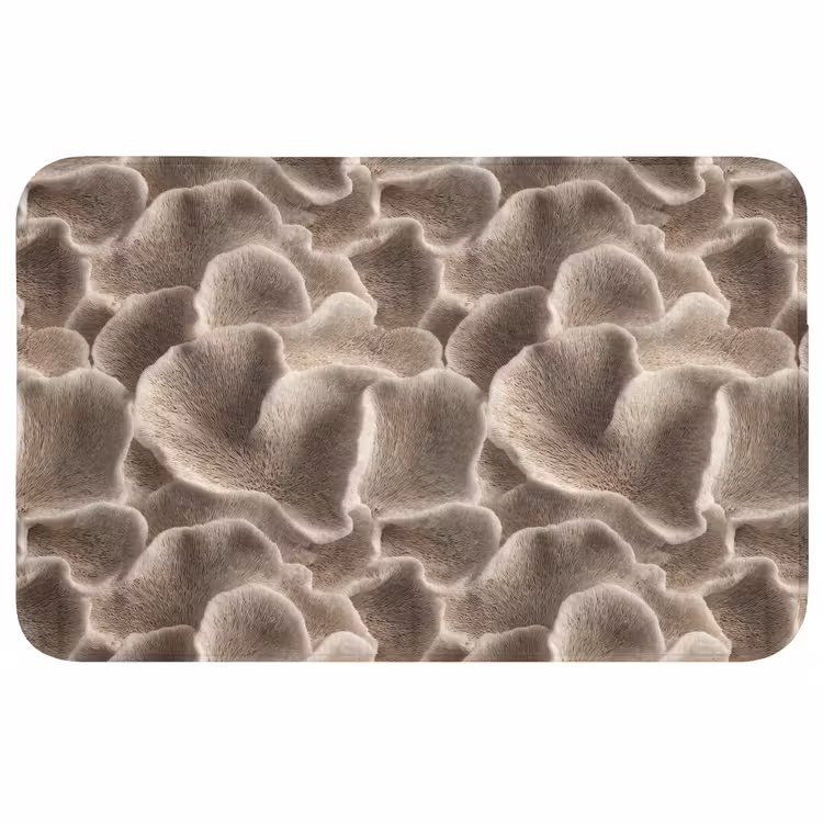 Badmat - Waaiervorm - Beige - Vezel textuur — 1