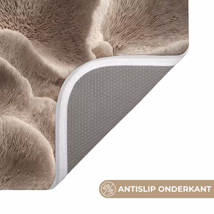 Badmat - Waaiervorm - Beige - Vezel textuur — 3