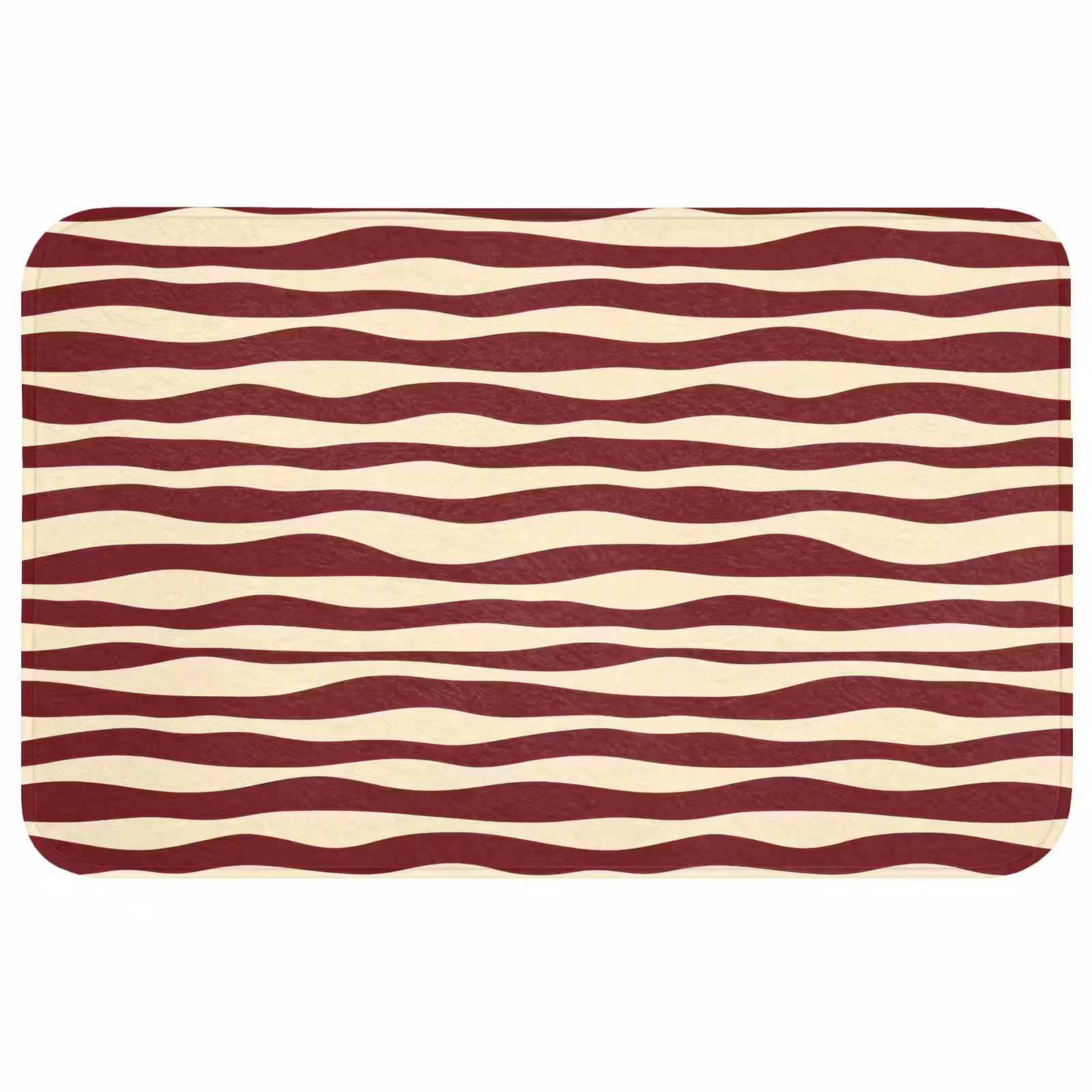 Badmat - Golven - Rood - Patroon - Crème — 1
