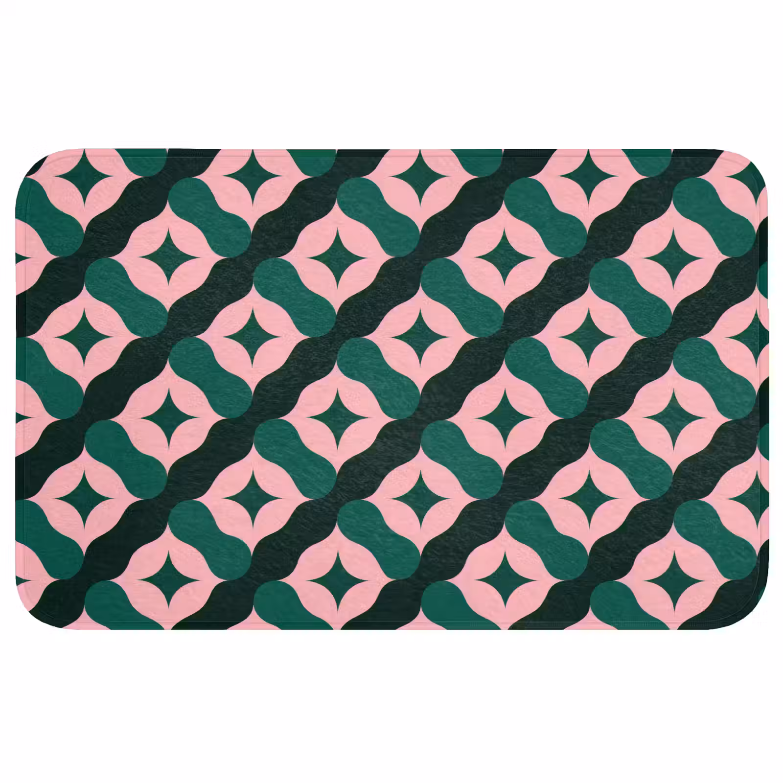 Badmat - Groen - Roze - Retro - Sterren — 1