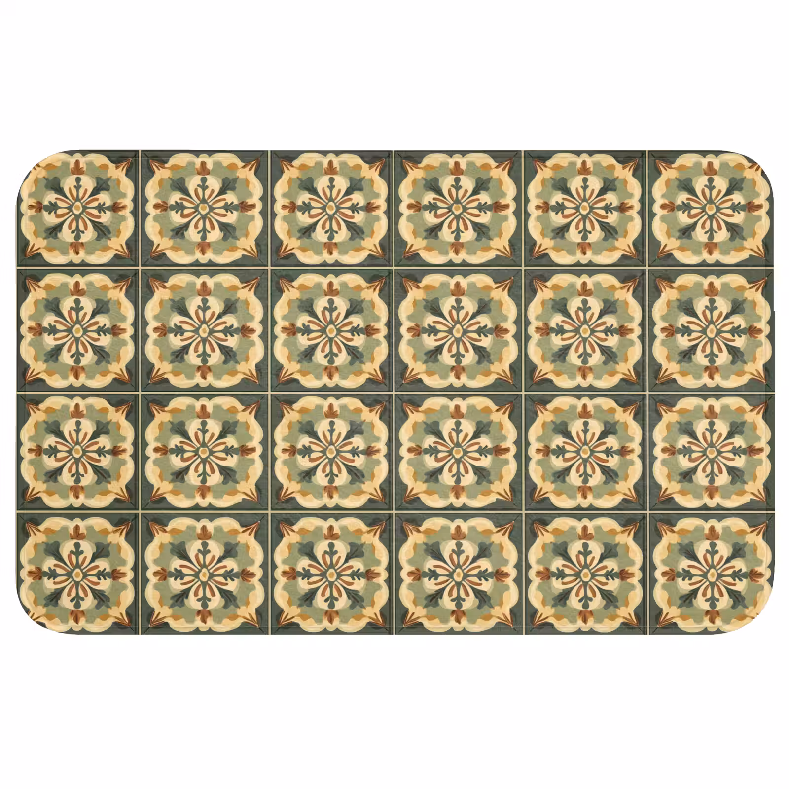 Badmat - Ornament - Patroon - Groen — 1