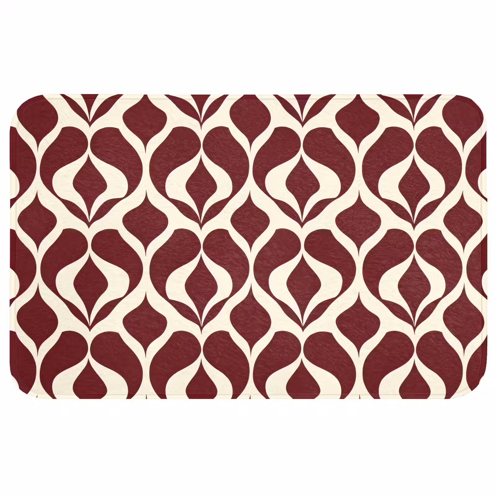 Badmat - Rood - Druppelpatroon - Grafisch — 1