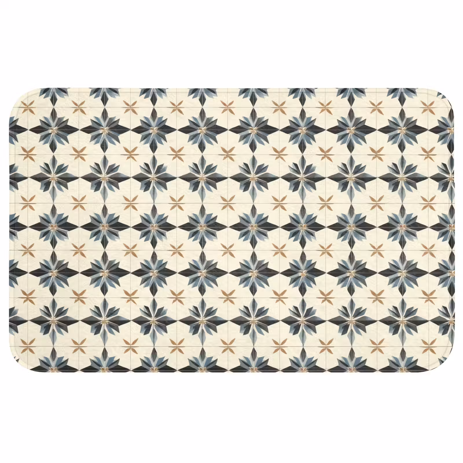 Badmat - Sierlijk - Ornament - Blauw — 1
