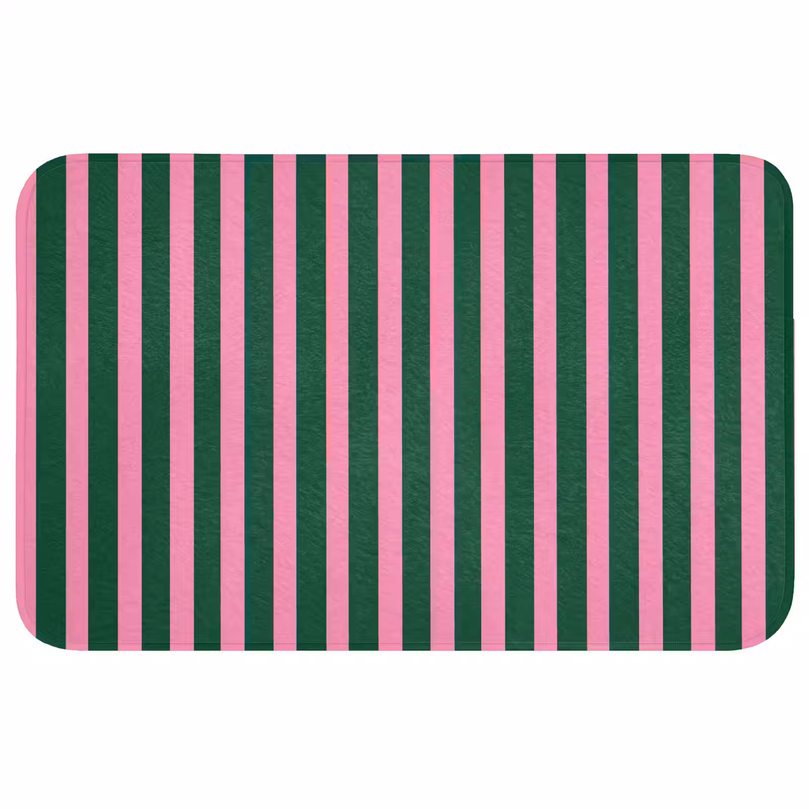 Badmat - Verticale strepen - Groen - Roze — 1