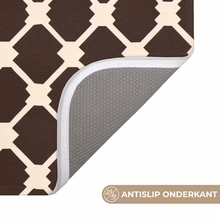 Badmat - Bruin - Ruitpatroon - Geometrisch — 3