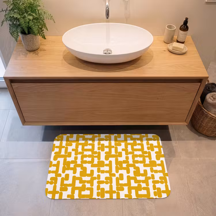 Badmat - Geel - Beige - Patroon — 2