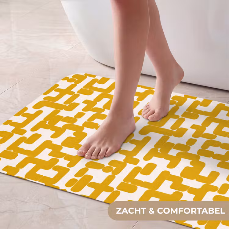 Badmat - Geel - Beige - Patroon — 5