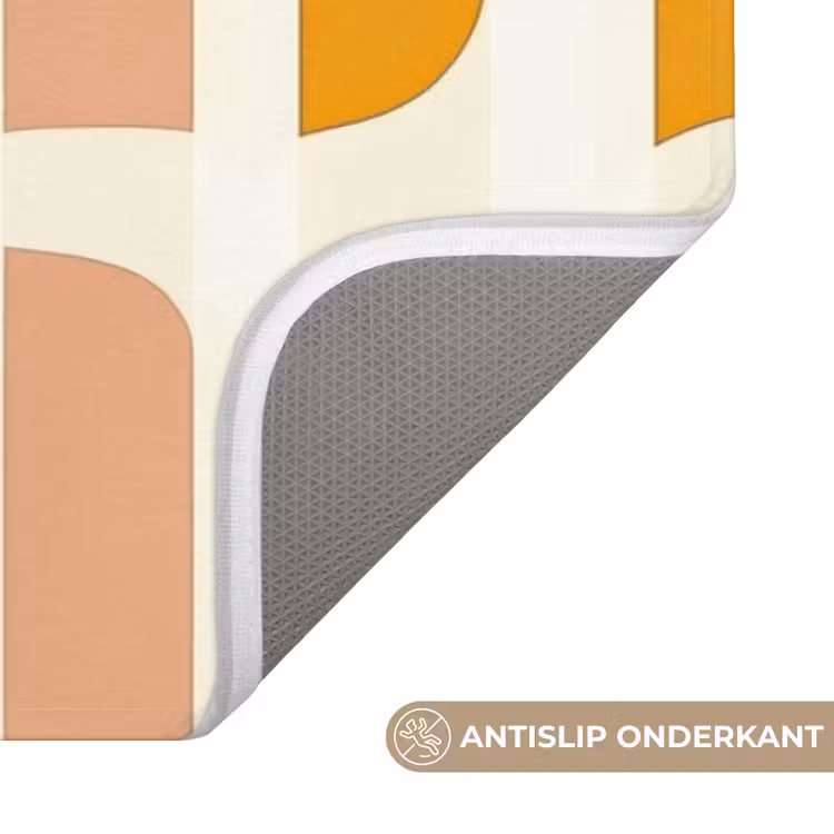 Badmat - Geometrisch - Patroon - Geel - Roze — 3