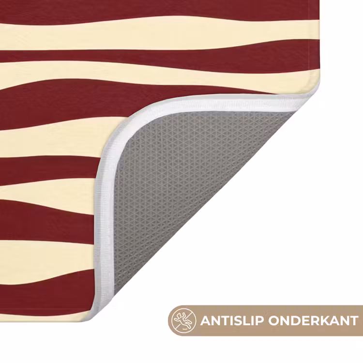 Badmat - Golven - Rood - Patroon - Crème — 3