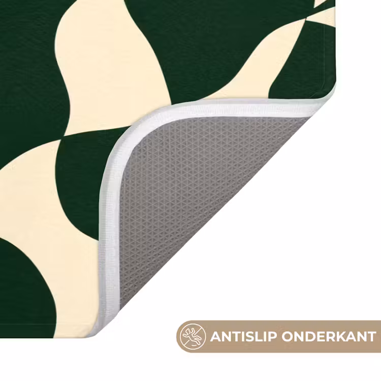 Badmat - Groen - Organische vlakken - Crème — 3