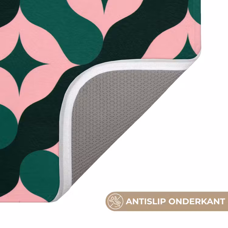 Badmat - Groen - Roze - Retro - Sterren — 3
