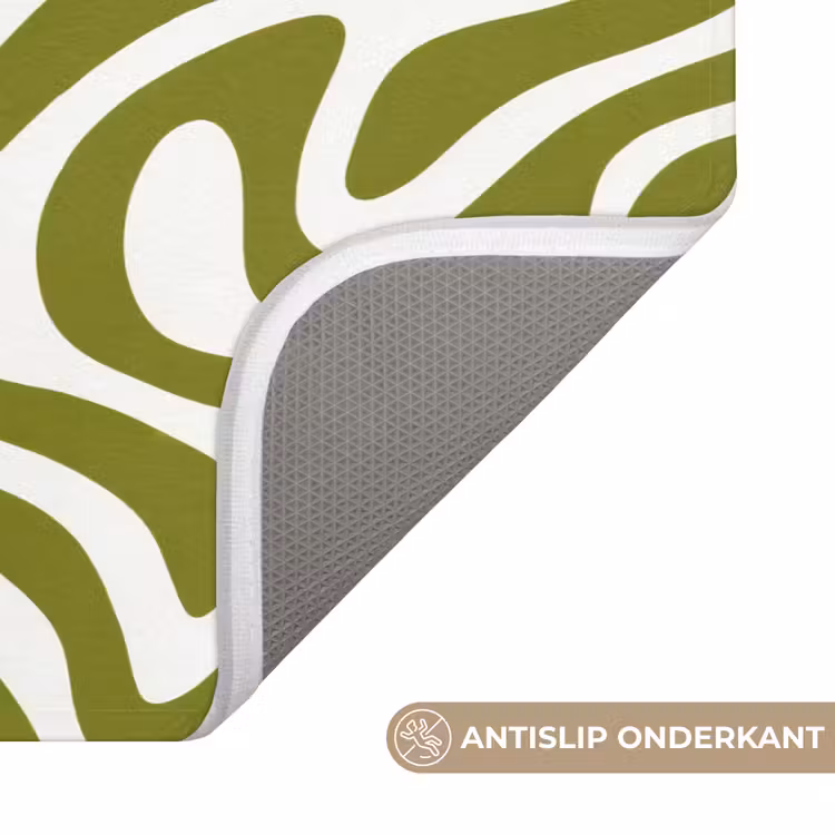 Badmat - Lijnpatroon - Groen - Organisch — 3