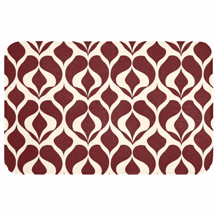 Badmat - Rood - Druppelpatroon - Grafisch — 1