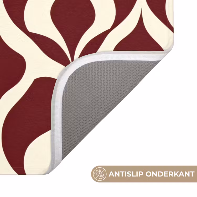 Badmat - Rood - Druppelpatroon - Grafisch — 3