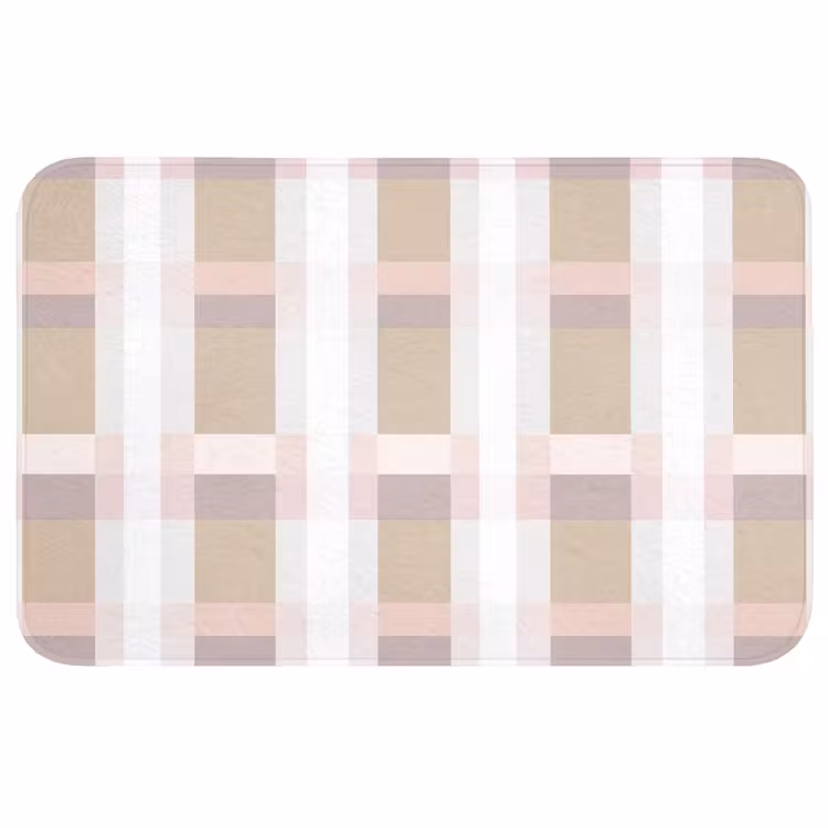 Badmat - Ruitpatroon - Aardetinten - Minimalistisch — 1