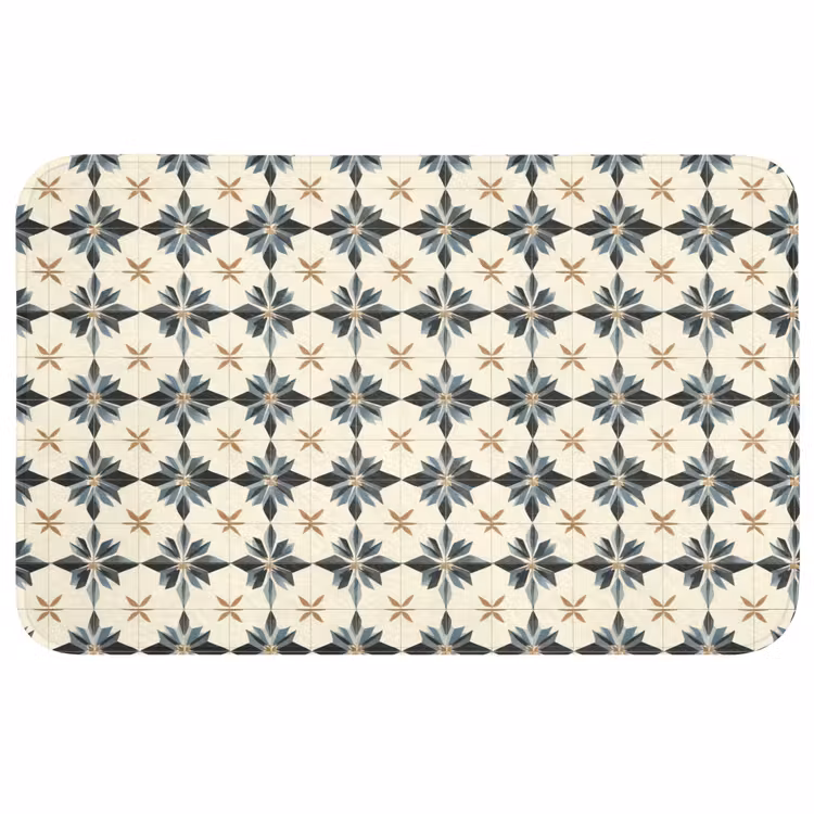 Badmat - Sierlijk - Ornament - Blauw — 1