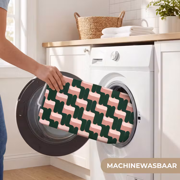 Badmat - Vlechtpatroon - Groen - Roze - Geometrisch — 7