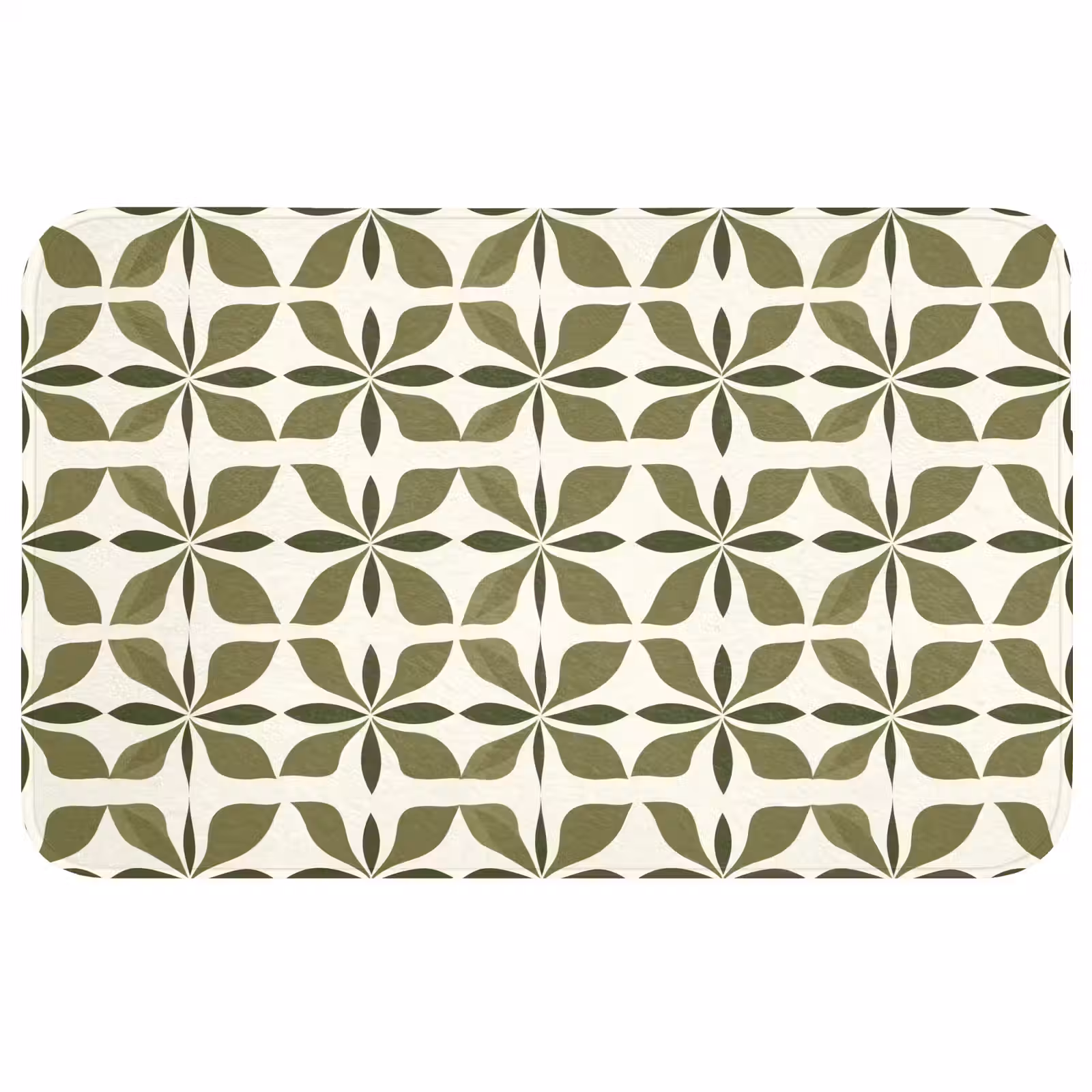 Badmat - Botanisch - Retro - Groen — 1