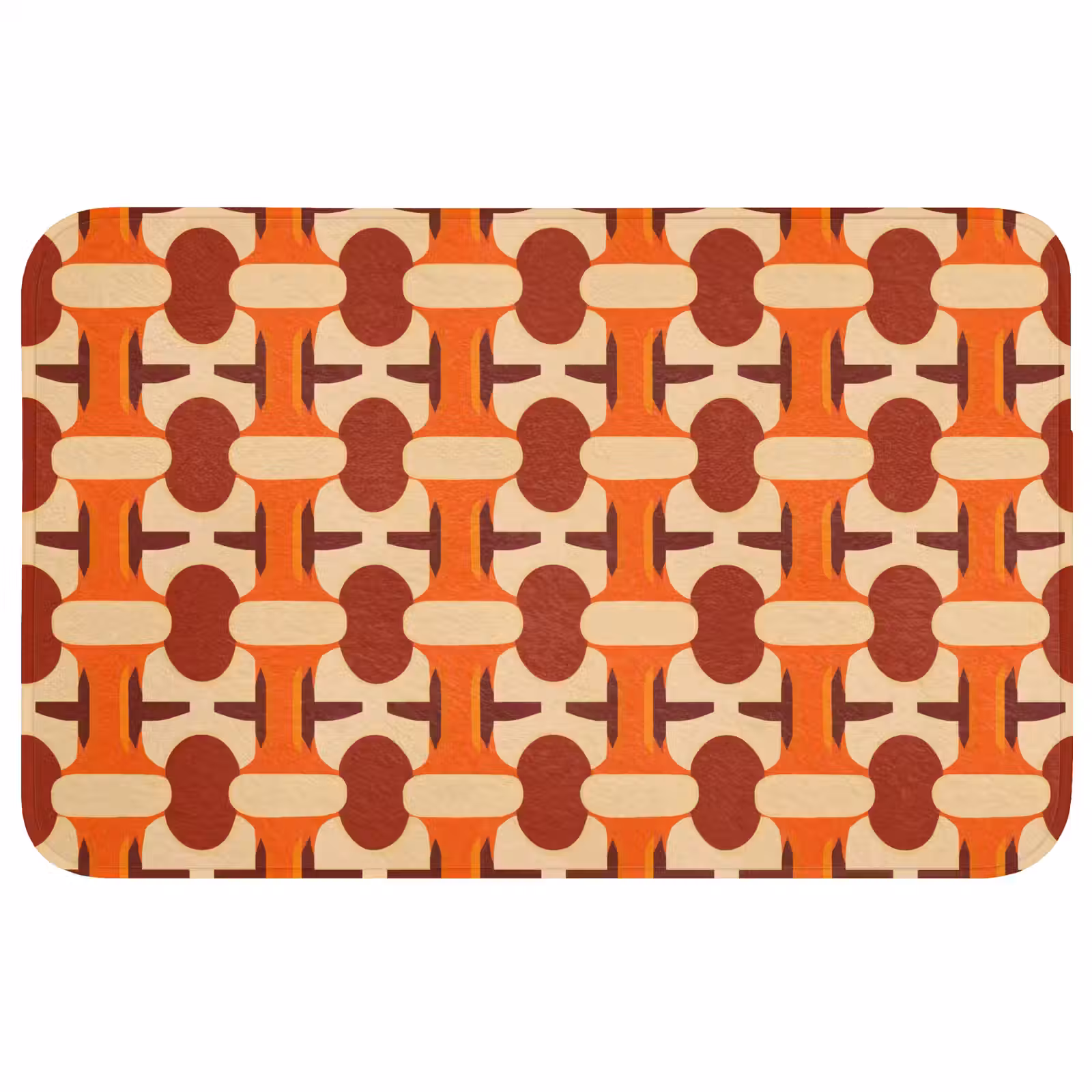 Badmat - Geometrisch - Retro - Oranje — 1