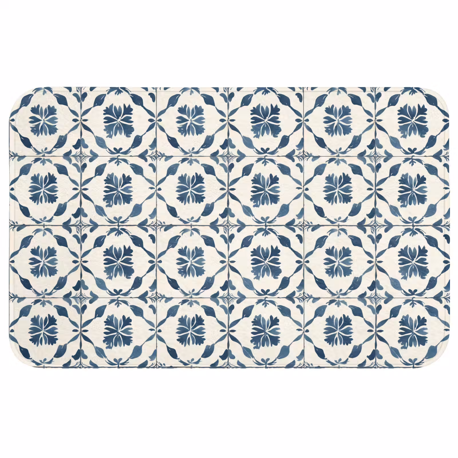 Badmat - Grafisch - Tegel - Blauw — 1