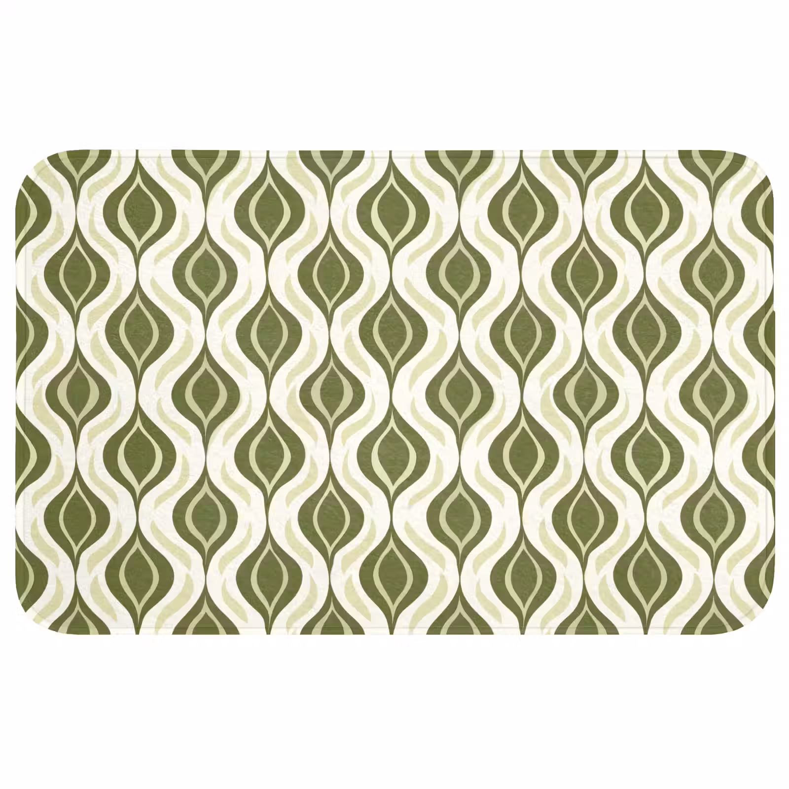 Badmat - Patroon - Retro - Groen — 1